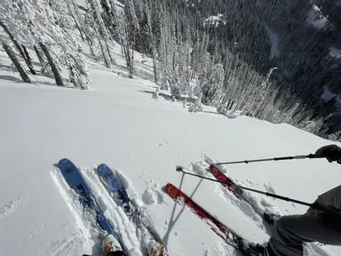 Skier's about to drop a rollover - Mt. Hood National Forest - January 2021